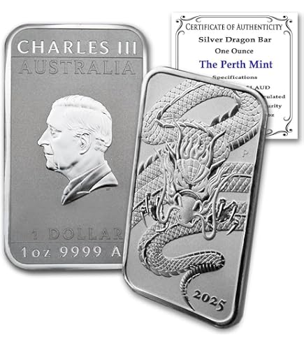 2018 - Present (Random Year) P 1 oz Silver Bar Australia Perth